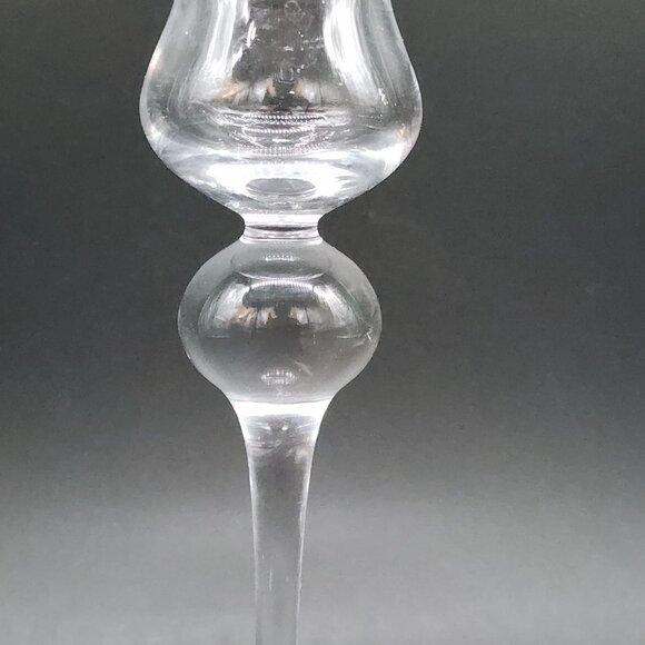 Elegant Clear Glass Candle Holder Tall Stem Design For Home Decor 9" UV Glow - Picture 4 of 8